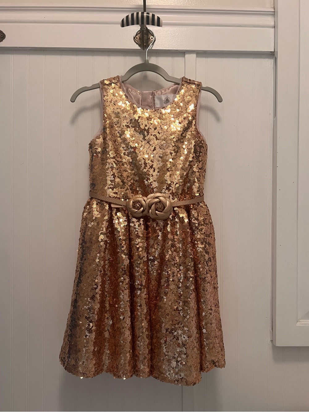 Girls Gold Sequin Dress Size 5T
